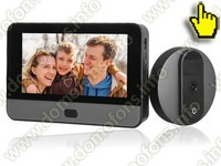 Видеоглазок с монитором Tuya Wi-Fi для двери HDcom DW1-Tuya с записью на SD карту и датчиком движения