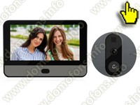 Видеоглазок с монитором Tuya Wi-Fi для двери HDcom DW1-Tuya с записью на SD карту и датчиком движения